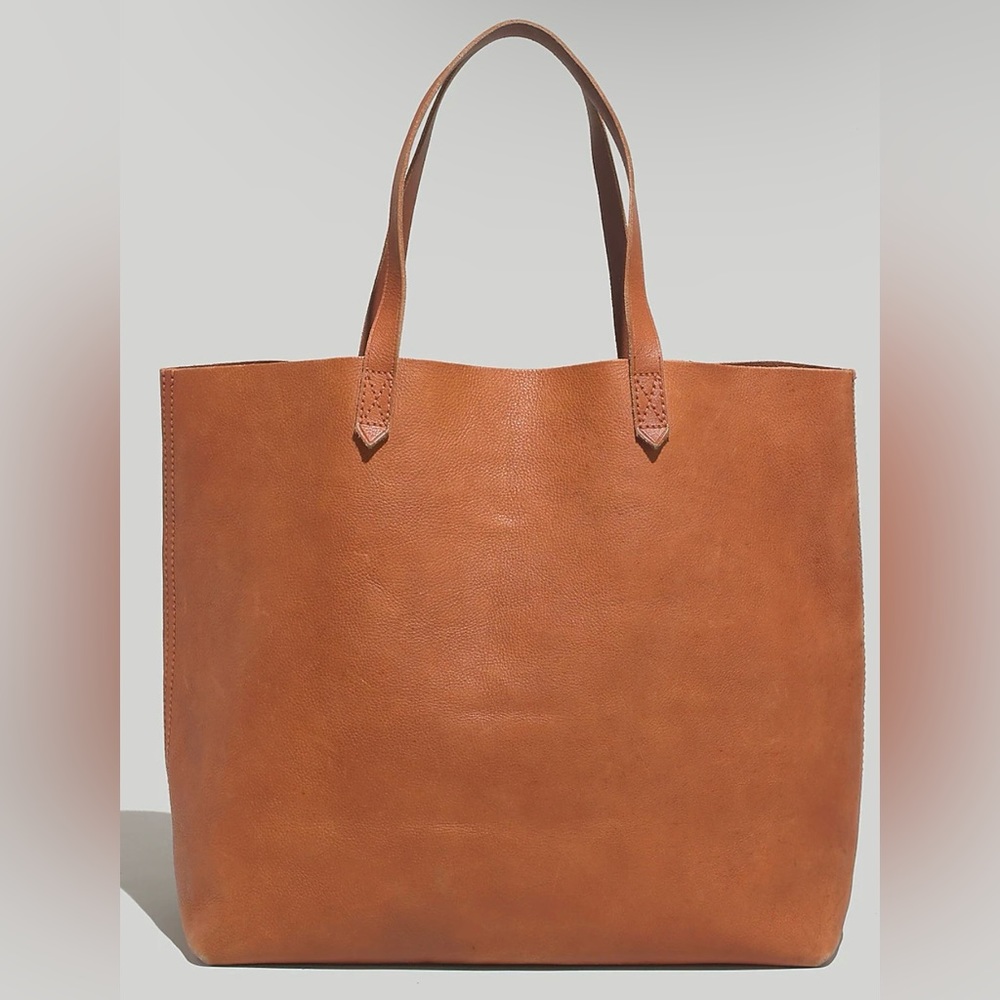 Madewell Leather Tote in Cognac Brown